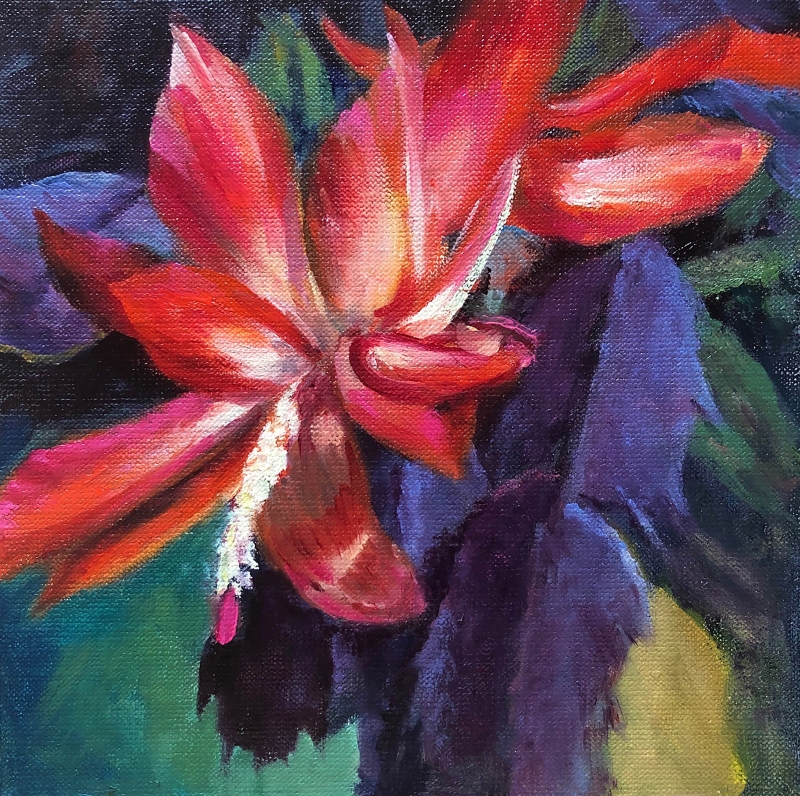 Christmas Cactus by artist Linda Wells